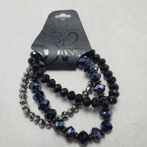 3pc stretch glass beaded bracelet in 3 colors